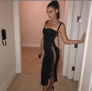 House of CB Katt Black Midi Dress S